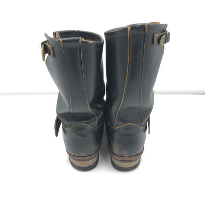 【中古品】【メンズ】 RED WING レッドウィング ENGINEER BOOTS 9268 茶芯 スチールトゥ エンジニアブーツ 靴 164-251112-rt-02-tag サイズ：9D カラー：ブラック 万代Net店