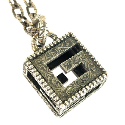 【現状渡し品】【メンズ】 GUCCI グッチ SQUARE G NECKLACE 552768 スクエアG ネックレス アクセサリー 182-251112-na-01-tag カラー：シルバー 万代Net店