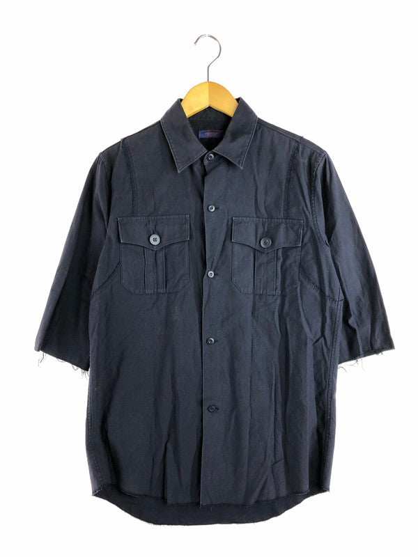 【中古品】【メンズ】 UNDERCOVER アンダーカバー SCAB復刻 16SS BACK SATIN 3/4 SLEEVE SHIRT UCQ4402-2 バック サテン シャツ 半袖シャツ 140-251112-na-11-tag サイズ：2 カラー：ネイビー 万代Net店