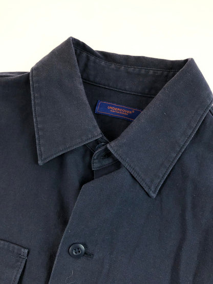 【中古品】【メンズ】 UNDERCOVER アンダーカバー SCAB復刻 16SS BACK SATIN 3/4 SLEEVE SHIRT UCQ4402-2 バック サテン シャツ 半袖シャツ 140-251112-na-11-tag サイズ：2 カラー：ネイビー 万代Net店