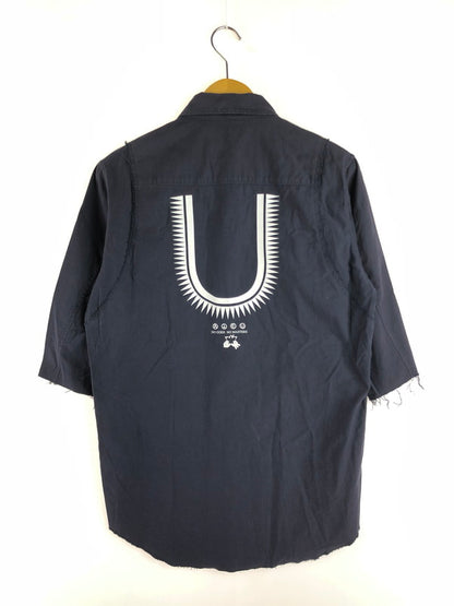 【中古品】【メンズ】 UNDERCOVER アンダーカバー SCAB復刻 16SS BACK SATIN 3/4 SLEEVE SHIRT UCQ4402-2 バック サテン シャツ 半袖シャツ 140-251112-na-11-tag サイズ：2 カラー：ネイビー 万代Net店
