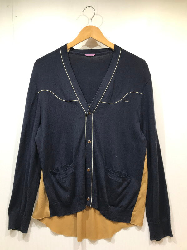 【中古品】【レディース】 16SS DOCKING CARDIGAN AUQ1901 16年春夏 ドッキング カーディガン トップス 168-251115-rt-18-tag サイズ：2 カラー：ネイビー 万代Net店