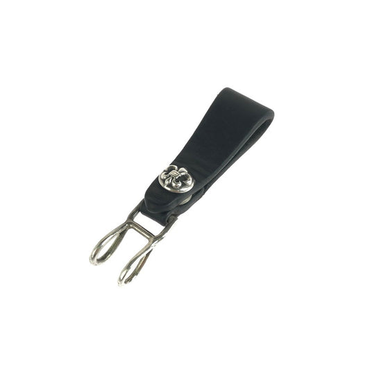 【中古品】【メンズ】 CHROME HEARTS クロムハーツ W BELT LOOP ダブル ベルトループ ブラックレザー 服飾雑貨 アクセサリー 190-251107-yy-21-tag カラー：ブラック 万代Net店