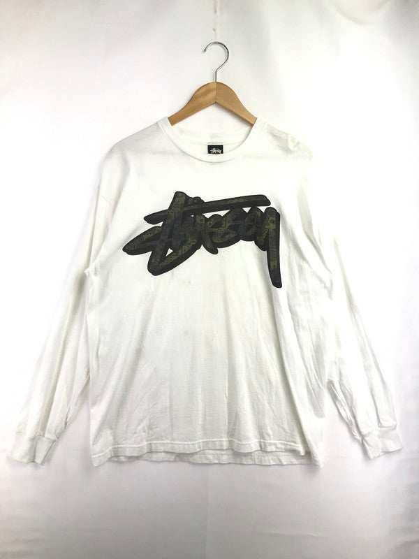 【中古品】【メンズ】 OLD STUSSY オールド ステューシー 00's LOGO L/S TSHIRT 2000年代 ロゴ 長袖Tシャツ トップス 142-260607-rt-01-tagh サイズ：XL カラー：ホワイト 万代Net店