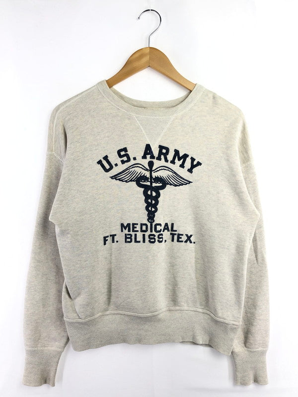 【中古品】【メンズ】 WAREHOUSE ウエアハウス U.S.ARMY MEDICAL FLOCK PRINT SWEATSHIRTS フロッキー プリント スウェットシャツ トレーナー 145-260516-na-04-tagh サイズ：40 カラー：グレー 万代Net店