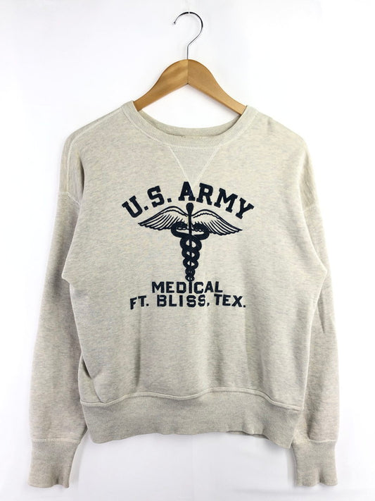 【中古品】【メンズ】 WAREHOUSE ウエアハウス U.S.ARMY MEDICAL FLOCK PRINT SWEATSHIRTS フロッキー プリント スウェットシャツ トレーナー 145-260516-na-04-tagh サイズ：40 カラー：グレー 万代Net店