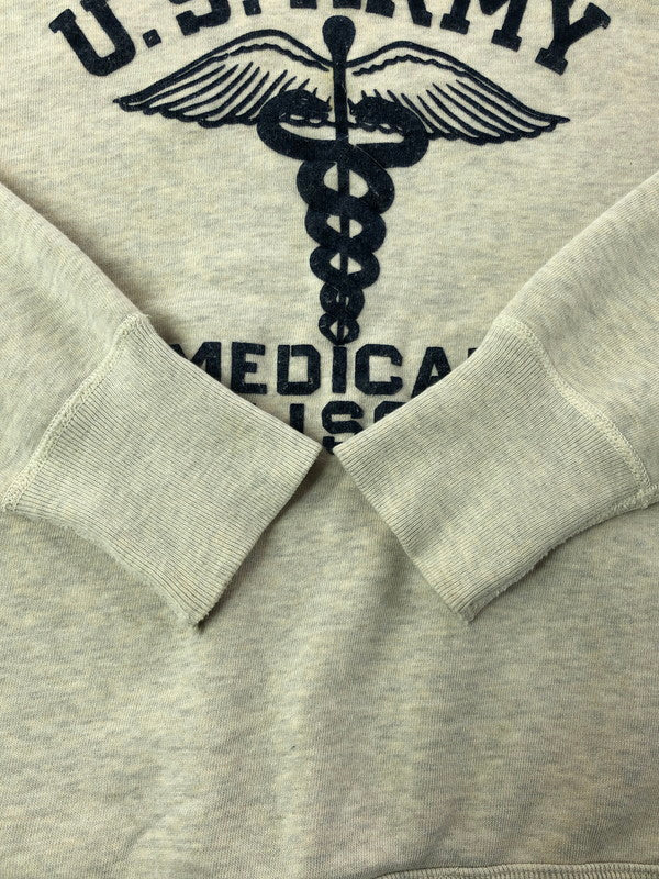 【中古品】【メンズ】 WAREHOUSE ウエアハウス U.S.ARMY MEDICAL FLOCK PRINT SWEATSHIRTS フロッキー プリント スウェットシャツ トレーナー 145-260516-na-04-tagh サイズ：40 カラー：グレー 万代Net店