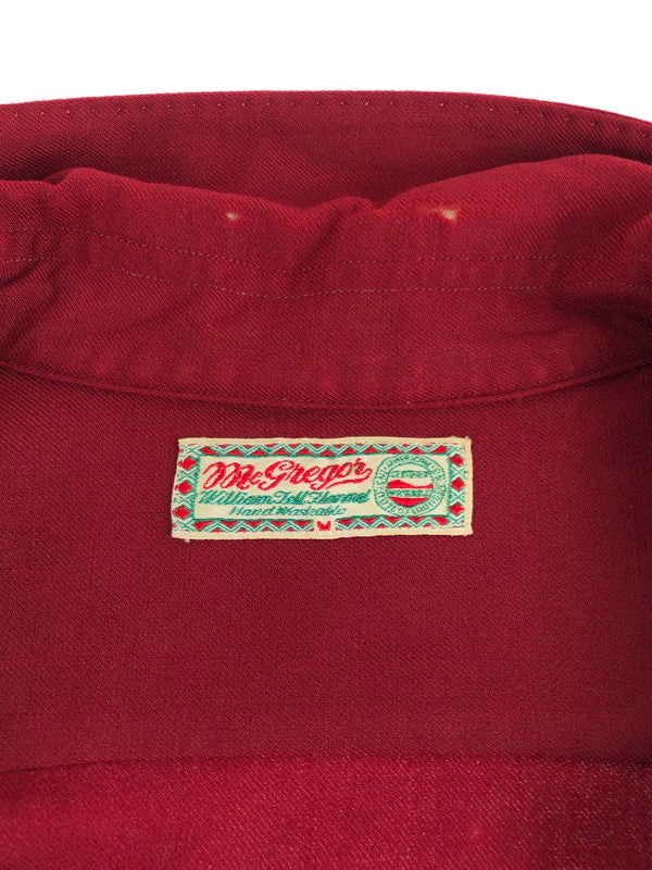 【現状渡し品】【メンズ】 McGregor マックレガー 40'S RAYON GABARDINE SHIRT 40年代 レーヨン ギャバジン シャツ 長袖シャツ 146-251109-na-12-tag サイズ：サイズ表記なし 下記参照 カラー：レッド 万代Net店