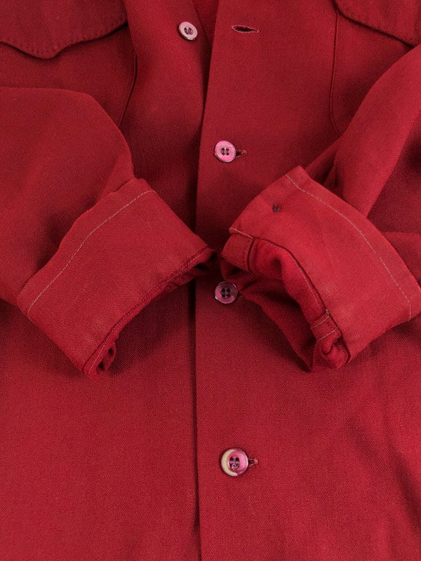 【現状渡し品】【メンズ】 McGregor マックレガー 40'S RAYON GABARDINE SHIRT 40年代 レーヨン ギャバジン シャツ 長袖シャツ 146-251109-na-12-tag サイズ：サイズ表記なし 下記参照 カラー：レッド 万代Net店