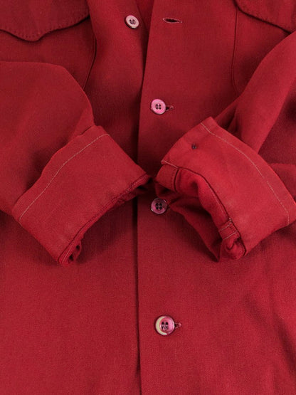 【現状渡し品】【メンズ】 McGregor マックレガー 40'S RAYON GABARDINE SHIRT 40年代 レーヨン ギャバジン シャツ 長袖シャツ 146-251109-na-12-tag サイズ：サイズ表記なし 下記参照 カラー：レッド 万代Net店