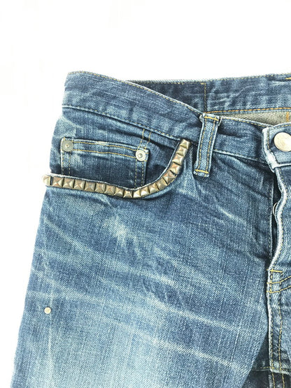 【中古品】【メンズ】 STUDS 5POCKET SKINNY DENIM7PANTS 2AP-5631 スタッズ 5ポケット スキニー デニム パンツ 151-251130-rt-06-tag サイズ：XXS カラー：インディゴ 万代Net店