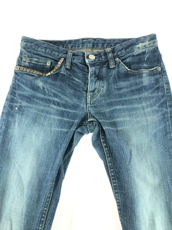 【中古品】【メンズ】 STUDS 5POCKET SKINNY DENIM7PANTS 2AP-5631 スタッズ 5ポケット スキニー デニム パンツ 151-251130-rt-06-tag サイズ：XXS カラー：インディゴ 万代Net店