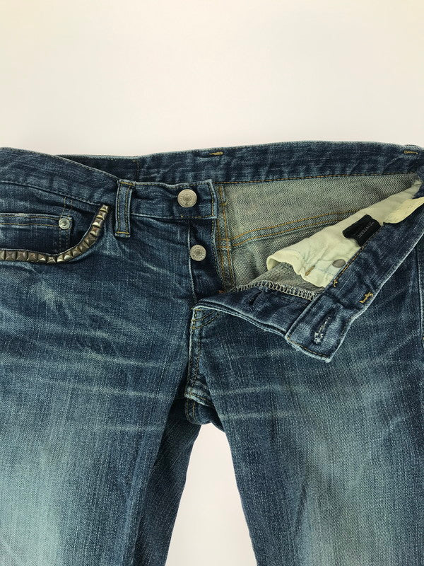 【中古品】【メンズ】 STUDS 5POCKET SKINNY DENIM7PANTS 2AP-5631 スタッズ 5ポケット スキニー デニム パンツ 151-251130-rt-06-tag サイズ：XXS カラー：インディゴ 万代Net店