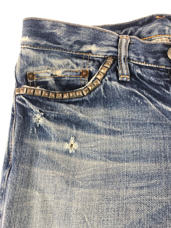 【現状渡し品】【メンズ】 HYSTERIC GLAMOUR ヒステリックグラマー STUDS 5POCKET SKINNY DENIM PANTS 2AP-5013 スタッズ 5ポケット スキニー デニム パンツ 151-251130-rt-07-tag サイズ：S カラー：インディゴ 万代Net店