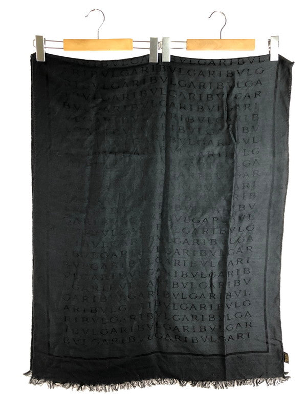 【中古品】【レディース】 BVLGARI ブルガリ LOGOMANIA CARRES ストール 183-251112-na-20-tag カラー：ブラック 万代Net店