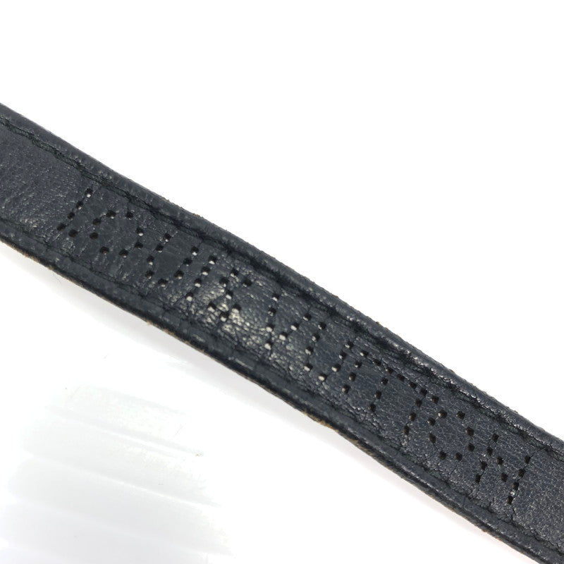 【中古品】【メンズ】 LOUIS VUITTON ルイ・ヴィトン パンチング ロゴ レザーバングル ブレスレット アクセサリー 179-251107-yy-08-tag サイズ：S カラー：ブラック/シルバー 万代Net店