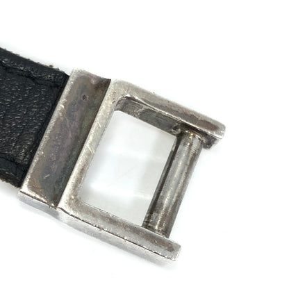 【中古品】【メンズ】 LOUIS VUITTON ルイ・ヴィトン パンチング ロゴ レザーバングル ブレスレット アクセサリー 179-251107-yy-08-tag サイズ：S カラー：ブラック/シルバー 万代Net店