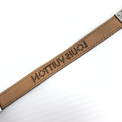 【中古品】【メンズ】 LOUIS VUITTON ルイ・ヴィトン パンチング ロゴ レザーバングル ブレスレット アクセサリー 179-251107-yy-08-tag サイズ：S カラー：ブラック/シルバー 万代Net店