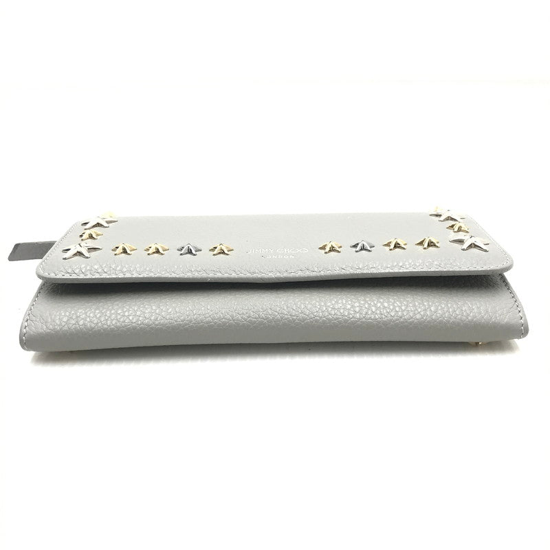 【中古品】【レディース】 JIMMY CHOO ジミーチュウ STAR STUDS LONG WALLET スター スタッズ ロング ウォレット 長財布 181-251116-na-10-tag カラー：グレー 万代Net店