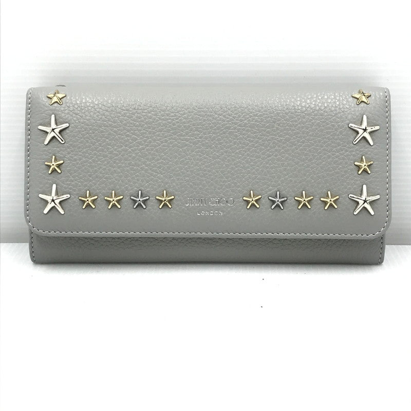 【中古品】【レディース】 JIMMY CHOO ジミーチュウ STAR STUDS LONG WALLET スター スタッズ ロング ウォレット 長財布 181-251116-na-10-tag カラー：グレー 万代Net店