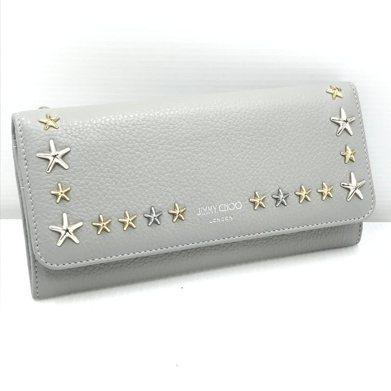 【中古品】【レディース】 JIMMY CHOO ジミーチュウ STAR STUDS LONG WALLET スター スタッズ ロング ウォレット 長財布 181-251116-na-10-tag カラー：グレー 万代Net店