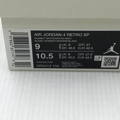 【中古美品】【メンズ】 NIKE SB ナイキエスビー AIR JORDAN 4 RETRO SP SUMMIT WHITE NAVY DR5415-100 エアジョーダン4 レトロ SP スニーカー 靴 160-251110-rt-08-tag サイズ：27cm US 9 カラー：ホワイト 万代Net店