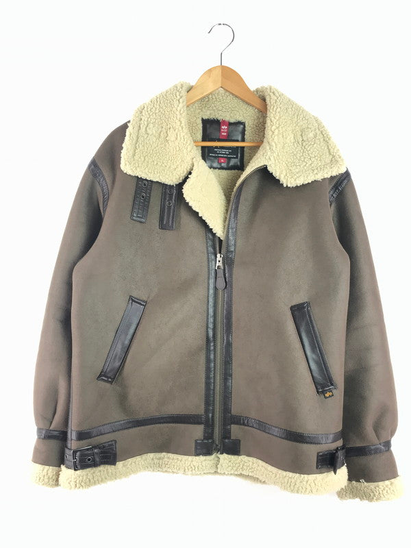 【中古品】【メンズ】 ALPHA アルファ FAKE LEATHER B-3 FLIGHT JACKET TA1548-168 フェイクレザー B-3フライトジャケット アウター 145-251213-rt-08-tag サイズ：XL カラー：ブラウン 万代Net店