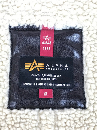 【中古品】【メンズ】 ALPHA アルファ FAKE LEATHER B-3 FLIGHT JACKET TA1548-168 フェイクレザー B-3フライトジャケット アウター 145-251213-rt-08-tag サイズ：XL カラー：ブラウン 万代Net店
