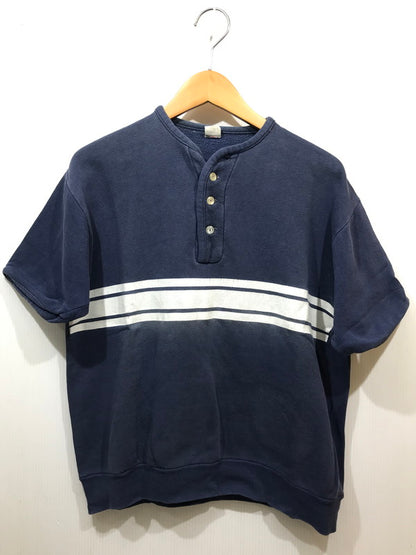 【中古品】【メンズ】 ALLEN A アレン エー 60's HALF BUTTON S/S CREWNECK SWEAT 60年代 ハーフボタン ショートスリーブ クルーネック スウェット ヴィンテージ 146-251115-rt-12-tag サイズ：L カラー：ネイビー 万代Net店