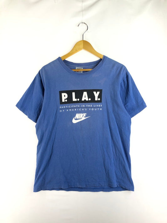【現状渡し品】【メンズ】 NIKE ナイキ 90’s P.L.A.Y. S/S TEE USA製 銀タグ 90年代 ショートスリーブ Tシャツ トップス 146-251119-rt-11-tag サイズ：L カラー：ブルー 万代Net店