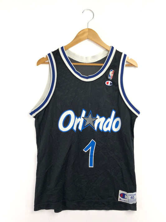 【中古品】【メンズ】 Champion チャンピオン ORLANDO MAGIC GAME SHIRT オーランド マジック ゲームシャツ USA製 146-260509-na-12-tag サイズ：40 カラー：ブラック 万代Net店