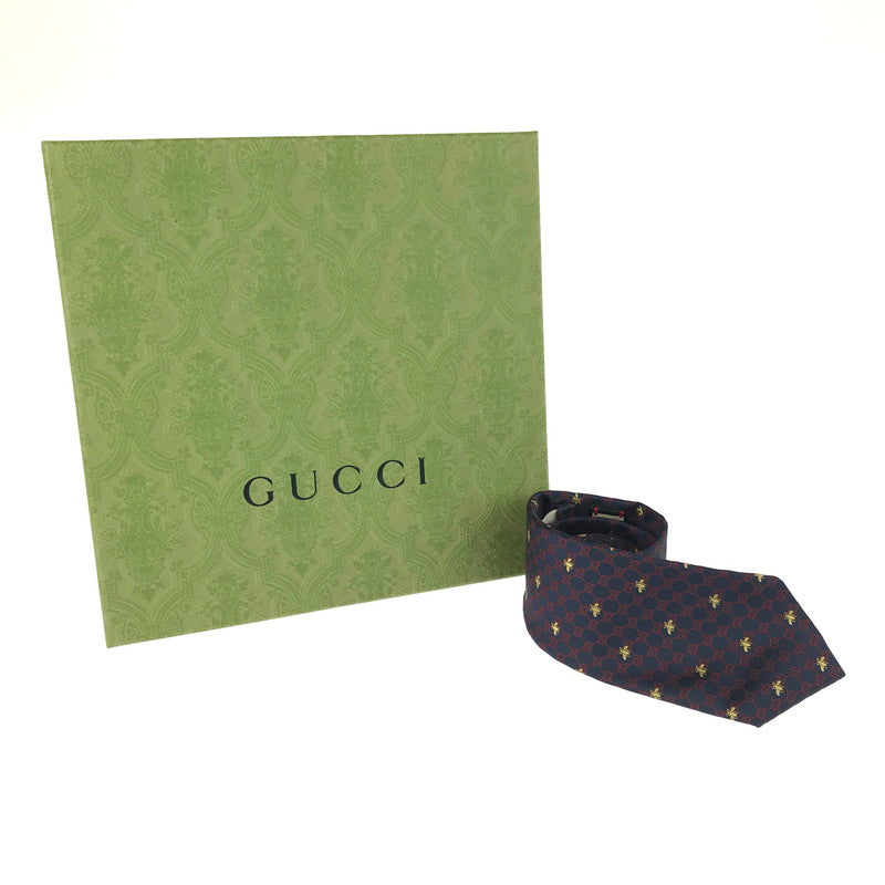 【中古美品】【メンズ】 GUCCI グッチ GG BEE TIE 545078 ネクタイ 服飾雑貨 スーツ用小物 183-251130-na-04-tag カラー：ネイビー 万代Net店