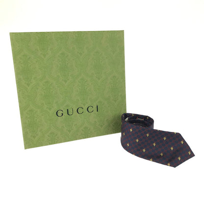 【中古美品】【メンズ】 GUCCI グッチ GG BEE TIE 545078 ネクタイ 服飾雑貨 スーツ用小物 183-251130-na-04-tag カラー：ネイビー 万代Net店