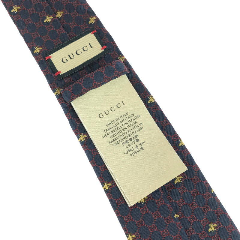 【中古美品】【メンズ】 GUCCI グッチ GG BEE TIE 545078 ネクタイ 服飾雑貨 スーツ用小物 183-251130-na-04-tag カラー：ネイビー 万代Net店