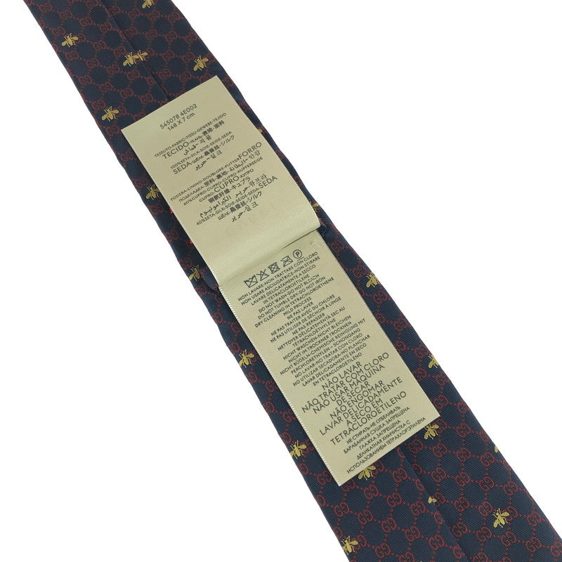 【中古美品】【メンズ】 GUCCI グッチ GG BEE TIE 545078 ネクタイ 服飾雑貨 スーツ用小物 183-251130-na-04-tag カラー：ネイビー 万代Net店