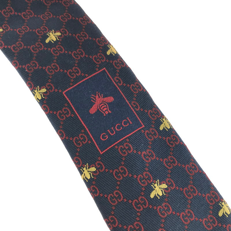 【中古美品】【メンズ】 GUCCI グッチ GG BEE TIE 545078 ネクタイ 服飾雑貨 スーツ用小物 183-251130-na-04-tag カラー：ネイビー 万代Net店