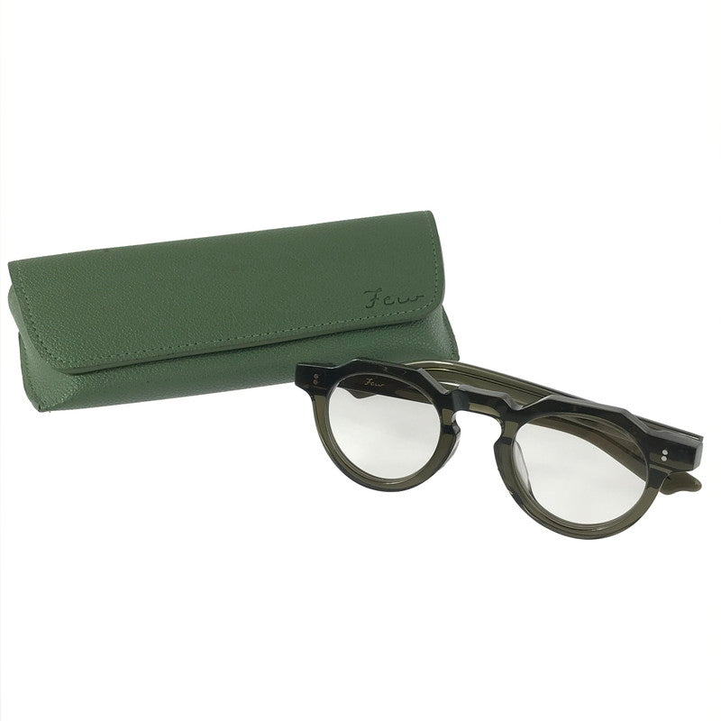 【中古品】【メンズ】 FEW BY NEW フューバイニュー ボストン型 クラウンパント 眼鏡 サングラス アイウェア アクセサリー 203-251124-na-07-tag サイズ：44□24 145 カラー：カーキ 万代Net店