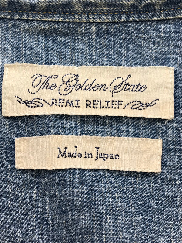 【中古品】【メンズ】 REMI RELIEF レミレリーフ FLOWER STUD DENIM SHIRT フラワースタッズデニムシャツ 140-251121-rt-11-tag サイズ：M カラー：インディゴ 万代Net店