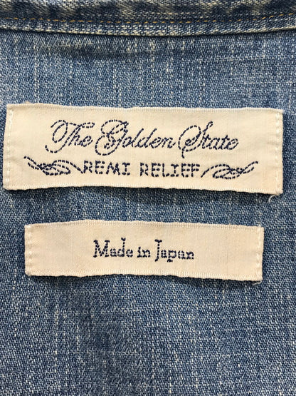【中古品】【メンズ】 REMI RELIEF レミレリーフ FLOWER STUD DENIM SHIRT フラワースタッズデニムシャツ 140-251121-rt-11-tag サイズ：M カラー：インディゴ 万代Net店