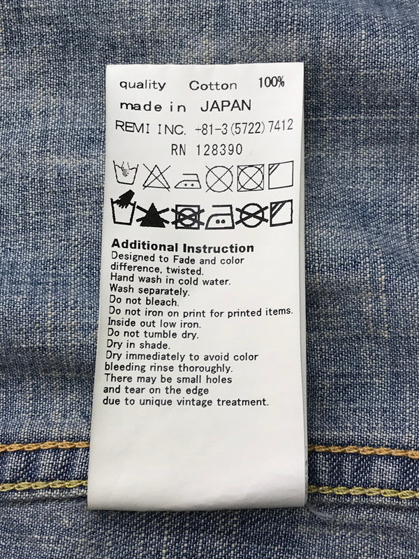 【中古品】【メンズ】 REMI RELIEF レミレリーフ FLOWER STUD DENIM SHIRT フラワースタッズデニムシャツ 140-251121-rt-11-tag サイズ：M カラー：インディゴ 万代Net店