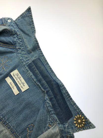 【中古品】【メンズ】 REMI RELIEF レミレリーフ FLOWER STUD DENIM SHIRT フラワースタッズデニムシャツ 140-251121-rt-11-tag サイズ：M カラー：インディゴ 万代Net店