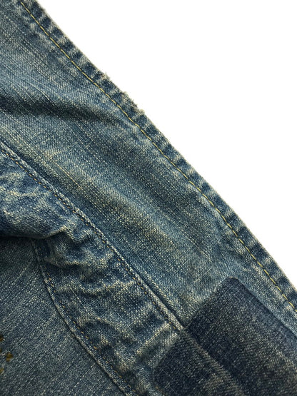 【中古品】【メンズ】 REMI RELIEF レミレリーフ FLOWER STUD DENIM SHIRT フラワースタッズデニムシャツ 140-251121-rt-11-tag サイズ：M カラー：インディゴ 万代Net店