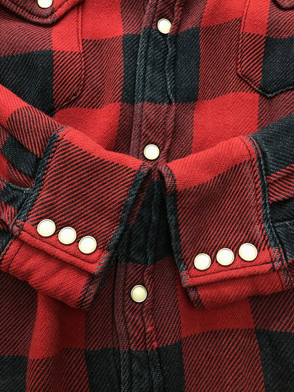 【中古品】【メンズ】 REMI RELIEF レミレリーフ × BEAMS+ ビームスプラス 別注 RAYON CHECK SHIRT レーヨン チェックシャツ 開襟シャツ トップス 140-251119-rt-08-tag サイズ：XL カラー：レッド 万代Net店