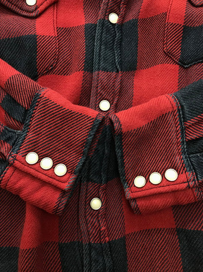 【中古品】【メンズ】 REMI RELIEF レミレリーフ × BEAMS+ ビームスプラス 別注 RAYON CHECK SHIRT レーヨン チェックシャツ 開襟シャツ トップス 140-251119-rt-08-tag サイズ：XL カラー：レッド 万代Net店