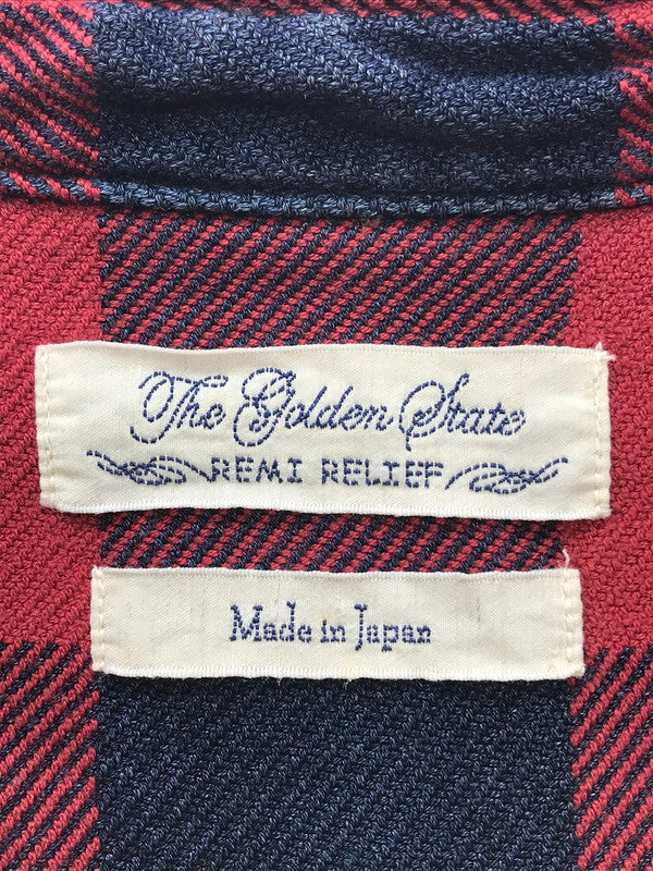 【中古品】【メンズ】 REMI RELIEF レミレリーフ × BEAMS+ ビームスプラス 別注 RAYON CHECK SHIRT レーヨン チェックシャツ 開襟シャツ トップス 140-251119-rt-08-tag サイズ：XL カラー：レッド 万代Net店