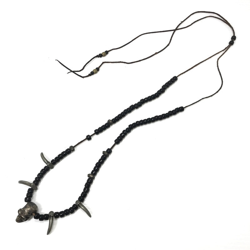 【現状渡し品】【メンズ】 USED ユーズド SKUL HEAD CLAW BEAS NECKLACE スカル ヘッド クロウ ビーズ ネックレス アクセサリー 191-260626-rt-04-tagh カラー：シルバー/ブラック 万代Net店