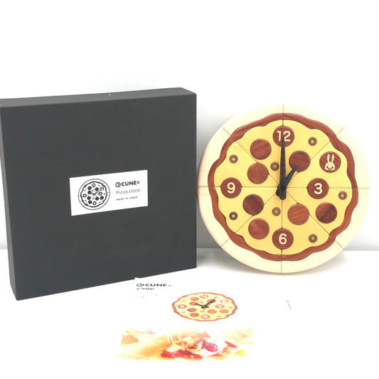 【中古美品】【メンズ】 CUNE キューン PIZZA CLOCK 木のピザ時計 壁掛け時計 208-251129-na-10-tag カラー：ブラウン系 万代Net店