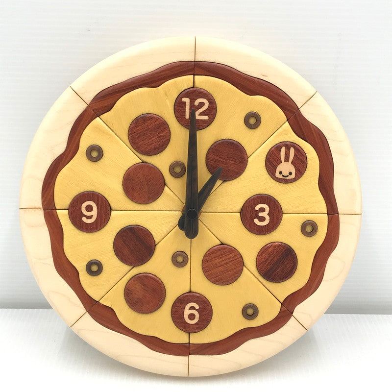 【中古美品】【メンズ】 CUNE キューン PIZZA CLOCK 木のピザ時計 壁掛け時計 208-251129-na-10-tag カラー：ブラウン系 万代Net店