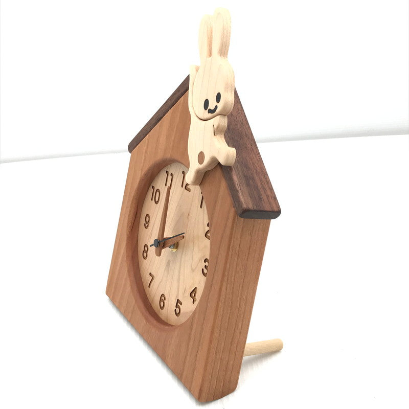 【中古美品】【メンズ】 CUNE キューン WOODEN TABLE CLOCK 木の置き時計 壁掛け時計 208-251129-na-09-tag カラー：ブラウン系 万代Net店