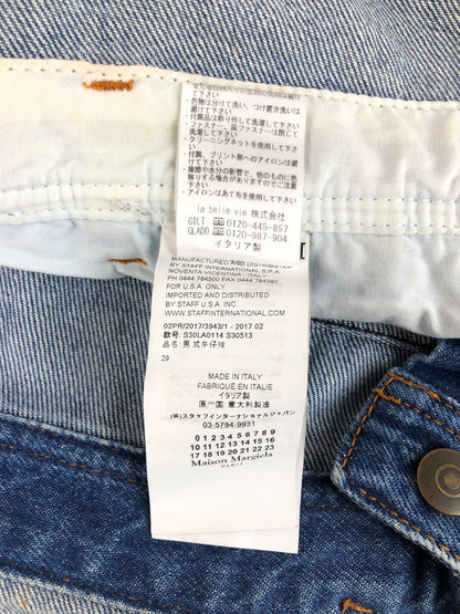 【現状渡し品】【メンズ】 MAISON MARGIELA メゾン マルジェラ HI WEST DAMAGE DENIM S30LA0114 PANTS ハイウエスト ダメージ加工デニムパンツ ジーンズ ボトムス 152-251121-rt-03-tag サイズ：29 カラー：インディゴ 万代Net店